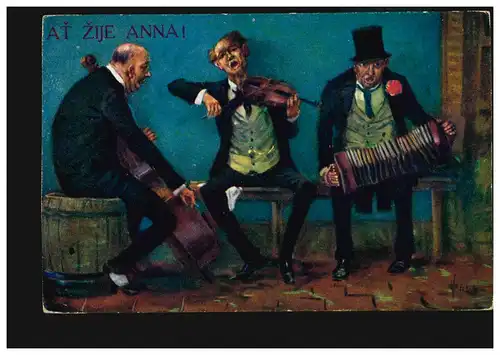 Carte Visual Prénoms: Haute Anna! Viktor Oliva: Musiciens fatigués, inutilisé