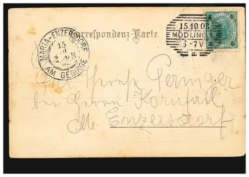 Carte postale Prénoms: Haute Thérèse, homme en costume avec pipe Enzian, MÖDLING