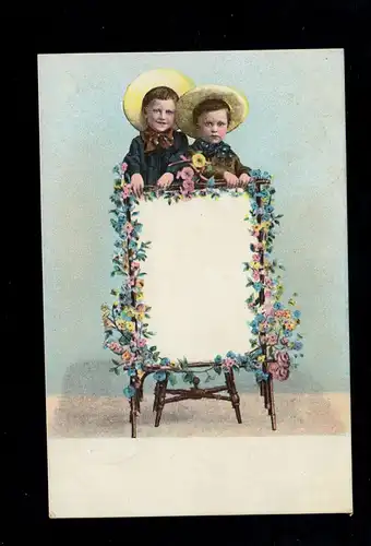 AK Félicitations Nom: Enfants avec tablette sur une chaise, WILLICH 1908