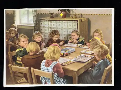 DDR-AK Groupe de maternelle: Jouer à la table, Édition Reichenbach 1954 inutilisé