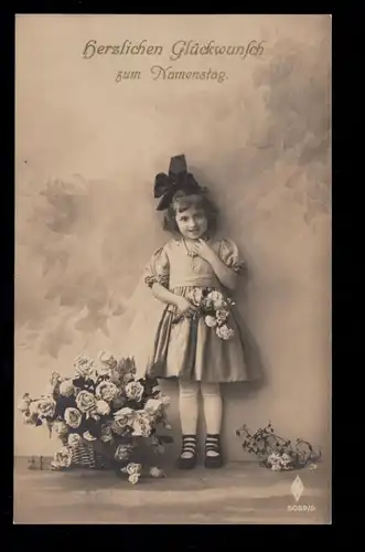 Suisse AK Félicitations Nom: Fille avec collier à perles, INTRODUCTION 7.7.1923