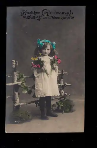 Enfants-AK Félicitations Nom de la fille avec boucle de cheveux bleu M.GLADBACH 1916