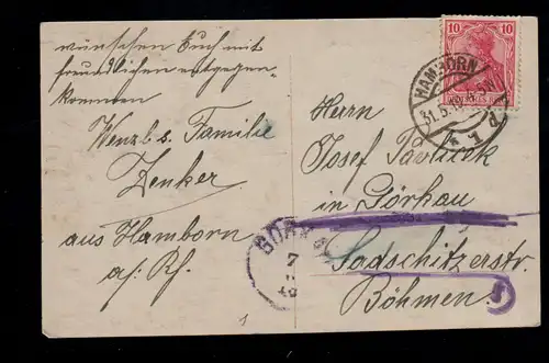 AK Félicitations Pentecôte: Filles avec boucle de cheveux et branches, HARBORN 1919