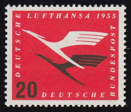 208Vb Lufthansa 20 Pf mit Wasserzeichen 4 Vb, postfrisch **