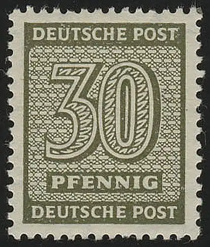 SBZ 135Ywa, paragraphe 30 Pf, WZ.1Y, brun-olive, **