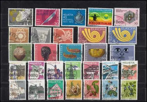 988-1016 Suisse-Niveau 1973 complet, O cacheté