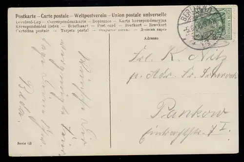 AK Glückwünsche Pfingsten: Kinder bei der Blütenernte, BERLIN N.O. 5.6.1908