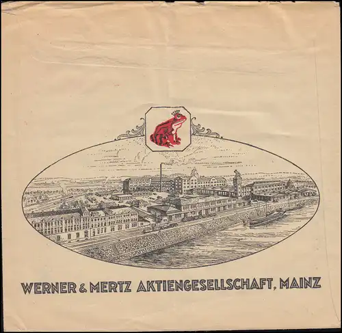 AFS Erdalfabrik Werner & Mertz MAINZ 27.12.1927 sur lettre de fenêtre