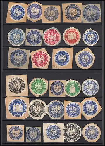Reich allemand: 37 timbres de fermeture et de sceaux des établissements allemands