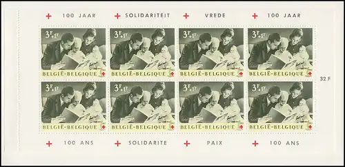 Livret de la Belgique 1327 Croix-Rouge 1963, frais de port **