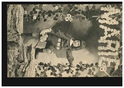 France Carte Visual Prénoms: Marie - enfant avec harke, inutilisé