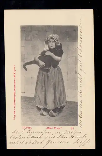 Animaux AK Photo T. Crust: Votre chat - fille avec chat sur le bras, inutilisé