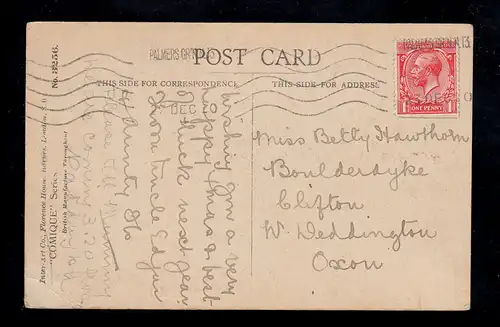 Angleterre Animaux-AK humour: Chat Noir avec chaussure attachée, couru vers 1920