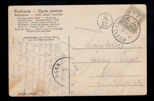 Tiere-AK Weinende Mädchen - Katze zerbrach Milchkrug, MÜNCHEN 33 - 30.5.1905