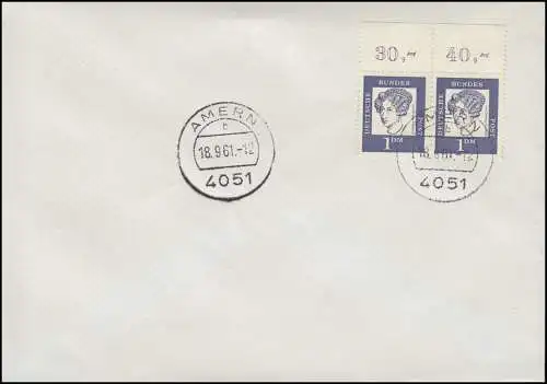 361y Bedeutende Deutsche OR-Paar Gefälligkeitsstempel AMERN 18.9.61 Blanko-FDC