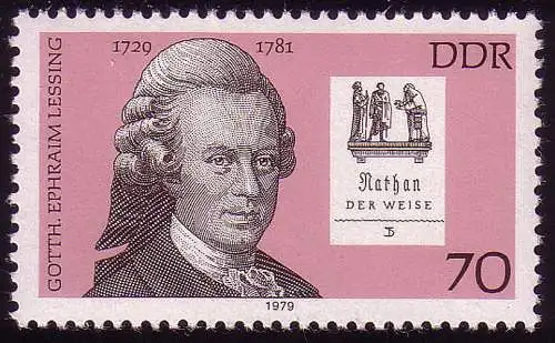 2411 Bedeutende Persönlichkeiten 70 Pf Lessing, postfrisch **