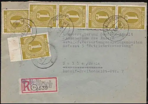 Réforme monétaire - Dix-deuxième catégorie - 928+937 R-Lettre Not-R-Zette DELITZSCH 26.6.48