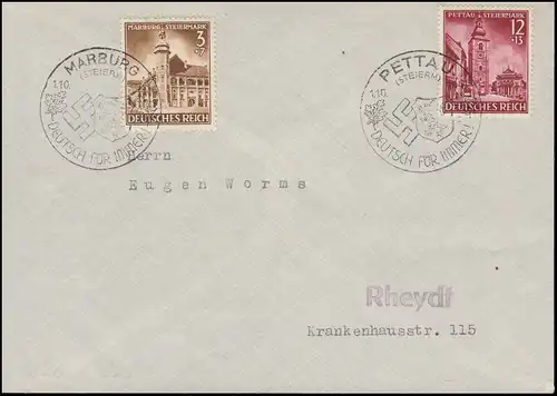 806-809 Intégrations 1941 ensemble sur 2 lettres avec 4 chaînes correspondant à 1.10.1941