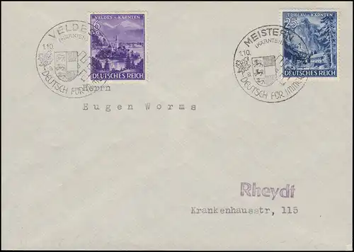 806-809 Intégrations 1941 ensemble sur 2 lettres avec 4 chaînes correspondant à 1.10.1941