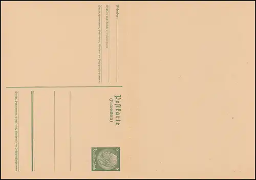 P 229I Hindenburg Médaillon 6/6 Pf. post-frais ** comme dépensé