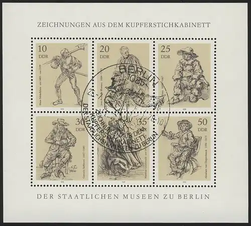 2347-2352 Kupferstiche-Kleinbogen 1978 mit ESSt Berlin