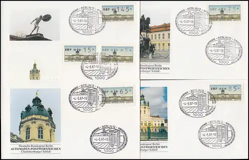 Berlin-ATM VS 2: 5 valeurs 5-145 sur 4 bijoux FDC par ESSt BERLIN 4.5.1987