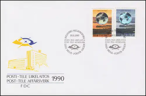 Finlande 1098-1099 Privatisation des postes et télécommunications Hologrammes, FDC