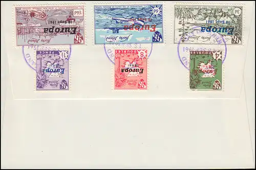 Île de Canal Herm Island FDC avec des marques imprimées Europe 18.9.1961