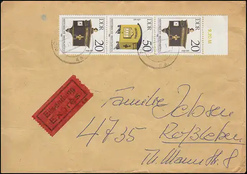 Boîte aux lettres historique en un seul exemplaire S ZD 285 Lettre d'urgence NORDHAUSEN 14.11.85