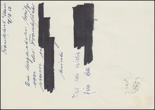 Messekarte Internationale Frankfurter Messe 1956, EF 233 SSt FRANKFURT 4.9.56