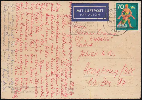 AK Schmallenberg: Stadthalle et piscine couverte EF 634 de GELSENKIRCHEN 29.9.1970