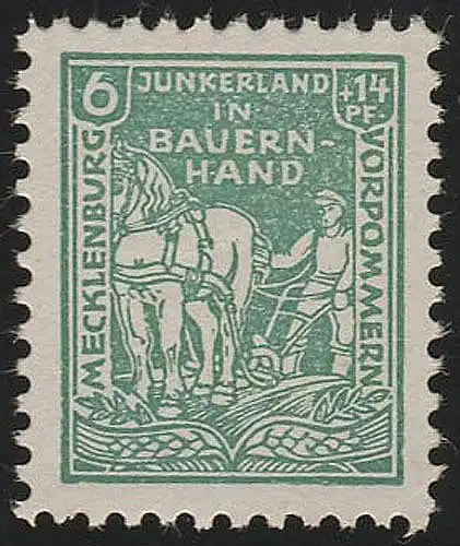 SBZ 23a Bodenreform 6 Pf, grün, **