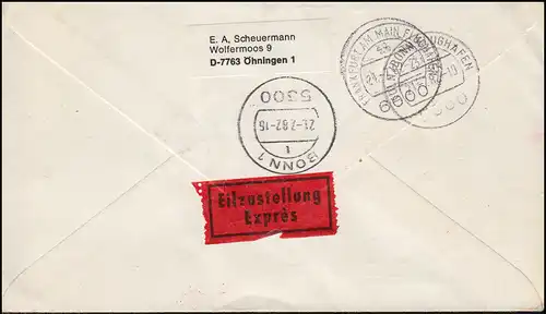 1137 Iut Aéroport Randpaire sur l'envoi Lp-Eildung ETABO-FDC ESSt Bonn 15.7.1982