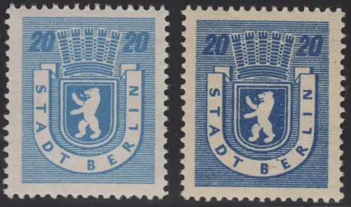 6 Berliner Bär Tönungen Set: hellblau und dunkelblau, beide **