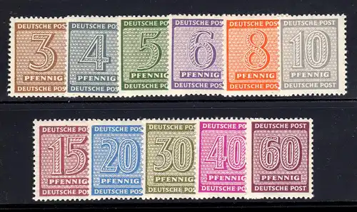 126-137Yw Ziffern, WZ steigende Stufen, Type Yw, Satz 11 Werte **