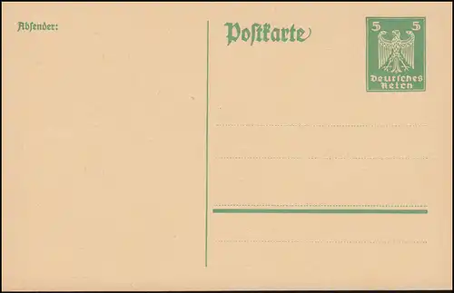 P 156I Adler 5 Pf. grün, geschnitten, Format 140x90, ** wie verausgabt