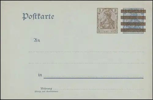 P 84X Germania 3+(2) Pf. auf P 63X mit Wz.2, ** wie verausgabt