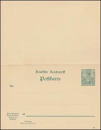 P 47 Germania Reichspost 5/5 Pf, DV 200, ** tel que dépensé
