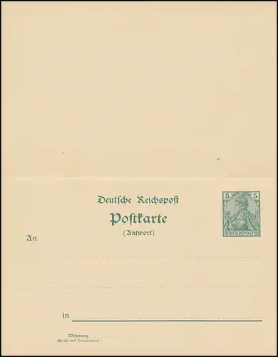 P 47 Germania Reichspost 5/5 Pf, DV 200, ** wie verausgabt