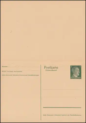 P 301 Hitler 5/5 Pf vert, ** comme dépensé