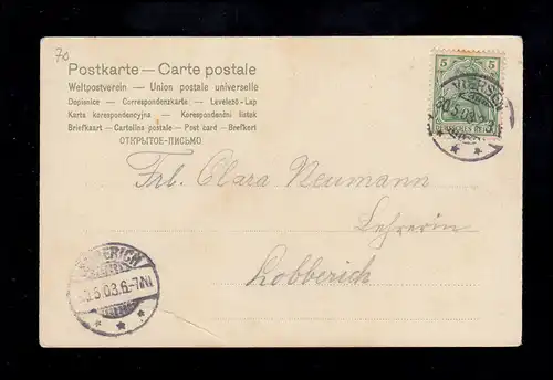 AK Pfingsten: Dorflandschaft mit Pferdegespann Fluß Brücke, VIERSEN 30.5.1903