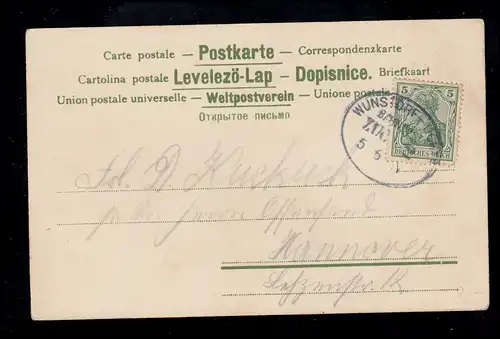 Poste ferroviaire WARTORF-HUIT ZUG 2 - 5.6.11 sur AK Pentecôte couple d'amour dans la forêt