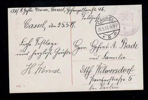 Feldpost BS Bekleidungsamt Abteilung II, AK Pfingsten, CASSEL 26.5.1917