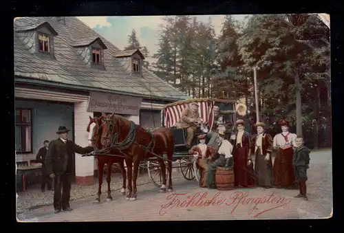 AK Pentecôte: Joyeux repos d'un carrosse, HAINICHEN 3.6.1911