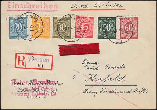 911ff Conseil de contrôle I Nombres de 6 valeurs R-Expr. de secours QUATRE-R 26.4.1948