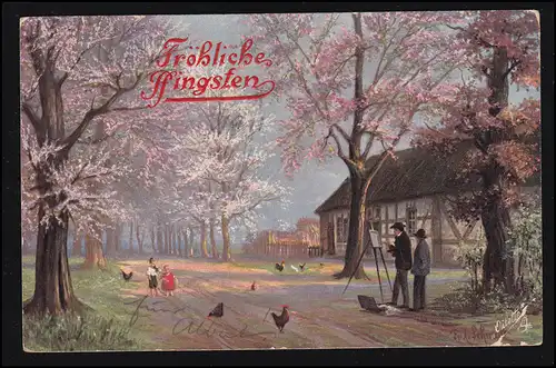 AK Pentecôte: fleur des arbres, carte d'huilette, BRANDENBURG (HAVEL) 2.6.1911