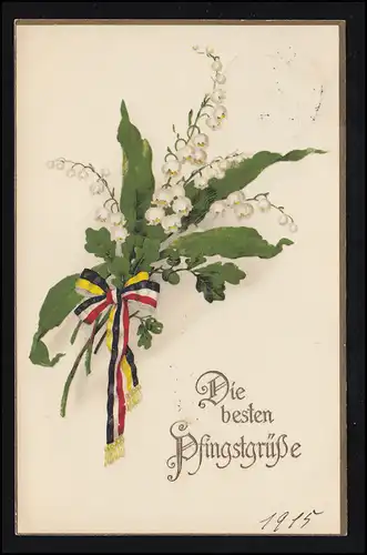 AK Pentecôte: branche de Maigloeck, bande patriotique, BIELEFELD 1 p 22.5.1915