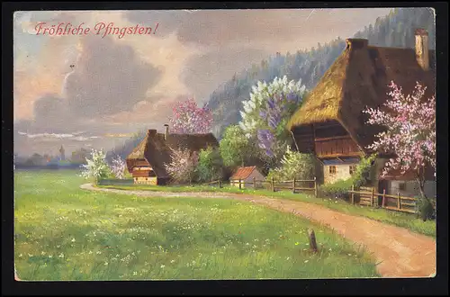 AK Pfingsten: Dorfidylle im Frühling, MINDEN (WESTF.) 25.5.1913