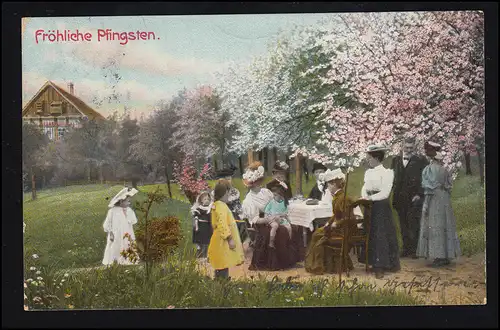 AK Pfingsten: Familienausflug - Kaffeestunde im Park, SEGEBERG 28.5.1909