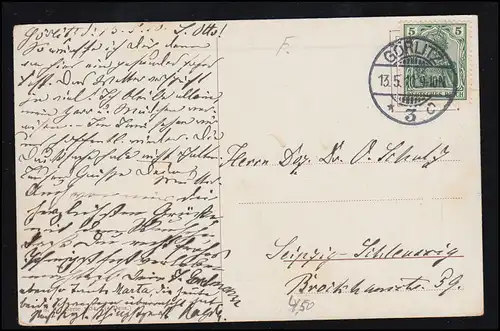 AK Pfingsten: Dorflandschaft im Frühling, GÖRLITZ 3 c 13.5.1910